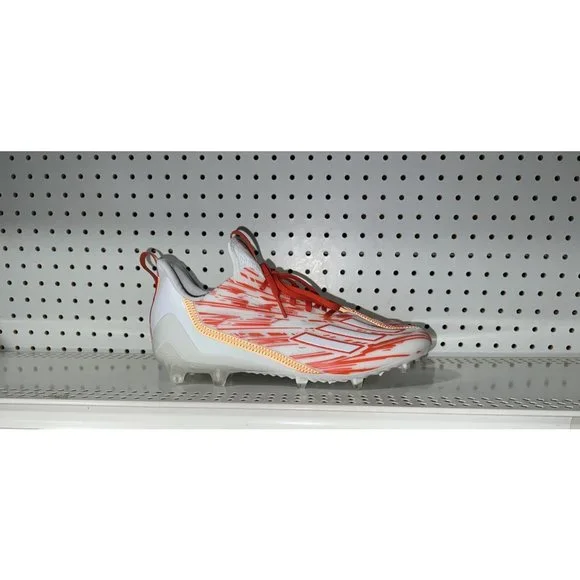 [US 12.5] adidas ADIZERO ELITE Football Cleats Shoes White Orange HP8748 Adidas AdiZero Elite Mens Football Cleats Size 12.5 White  main image 4
